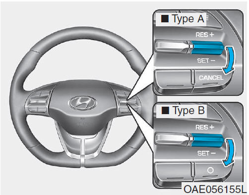 Instellen van de snelheid van de Smart Cruise Control