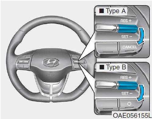 Verlagen van de ingestelde snelheid van de Smart Cruise Control