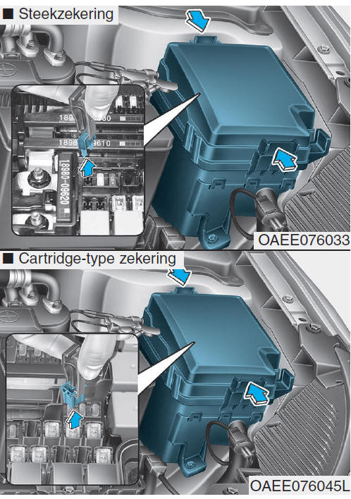 Vervangen zekering motorruimte