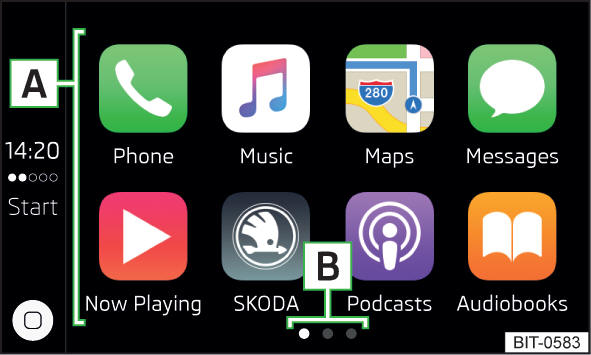 Apple CarPlay: Hoofdmenu