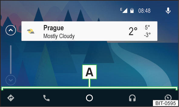Android Auto: Hoofdmenu