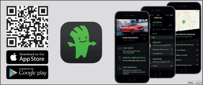  De MySKODA App applicatie is beschikbaar voor apparaten met het besturingssysteem Android (Google) of iOS (Apple).