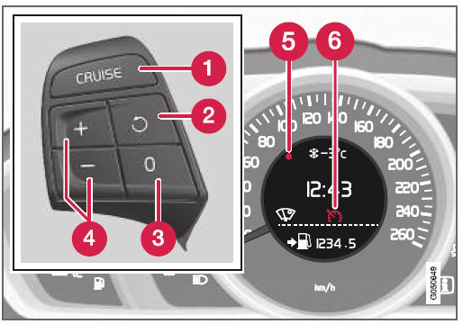 Cruisecontrol* - ingestelde snelheid hervatten